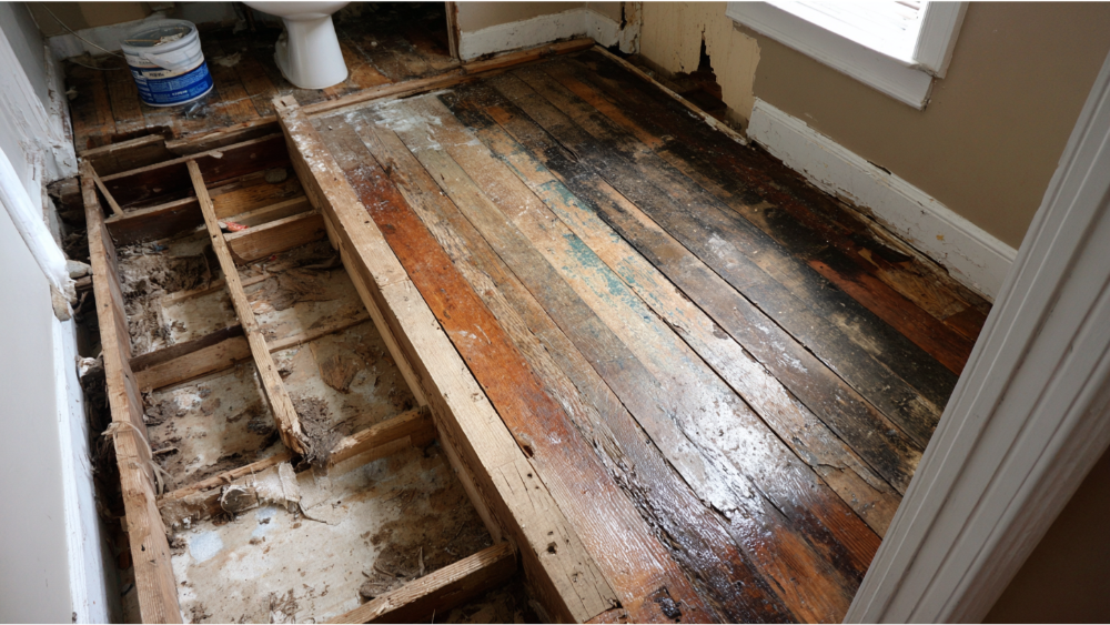 Uneven subfloors during flooring construction images 